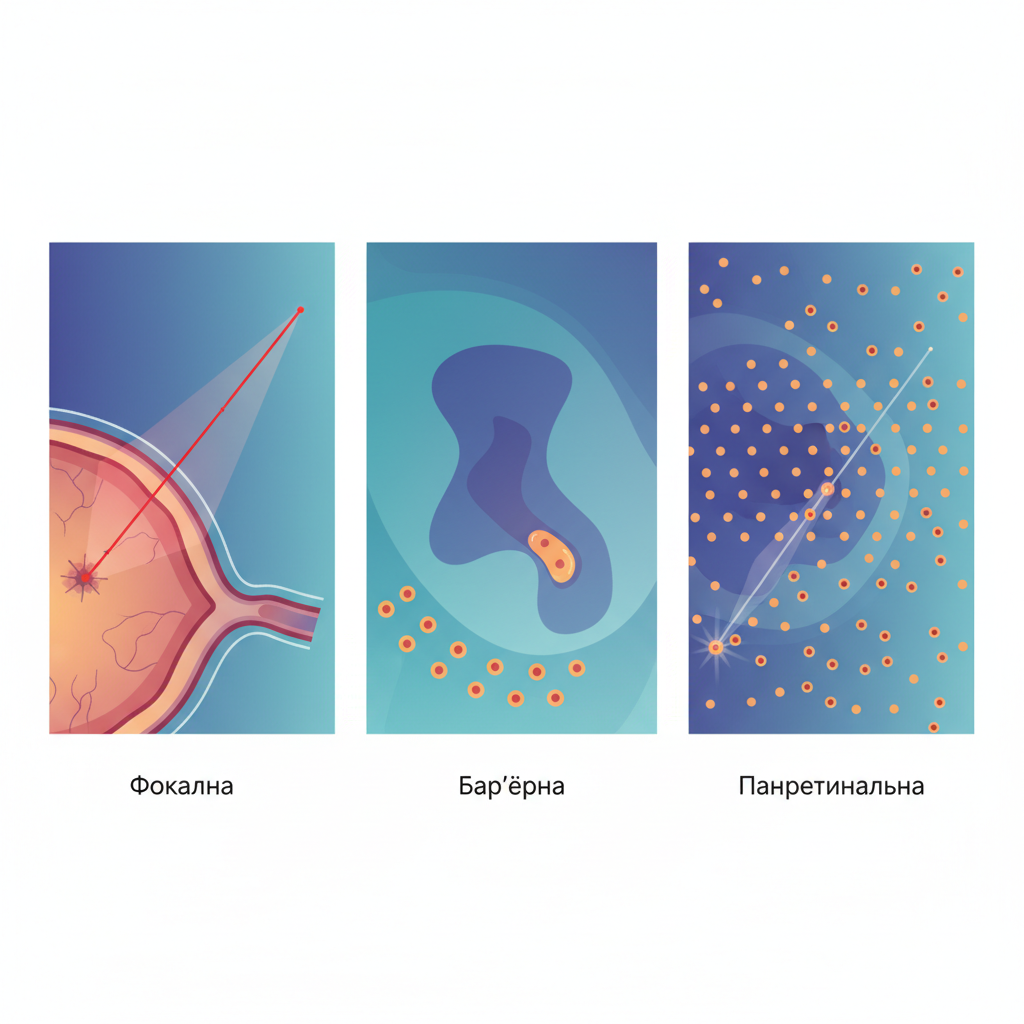 Види лазерної коагуляції — иллюстрация к статье «коагуляція сітківки»