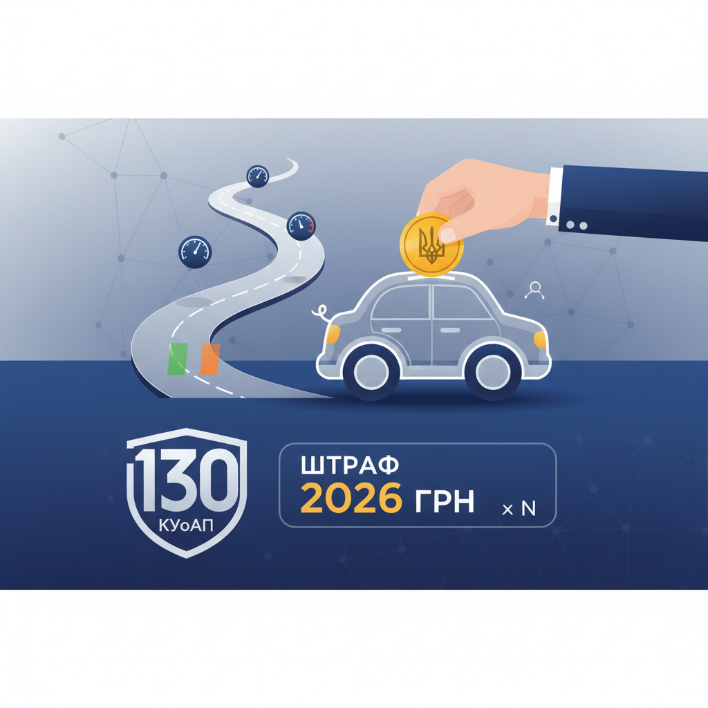 Размер штрафа по статье 130 КУоАП: сколько заплатит водитель в 2026 году — иллюстрация к статье «130 статья штраф в Украине»
