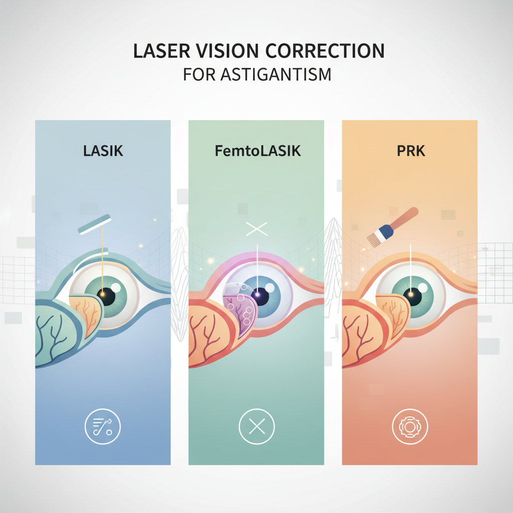 Методики лазерної корекції: LASIK, FemtoLASIK та PRK — иллюстрация к статье «лазерна корекція зору при астигматизмі»