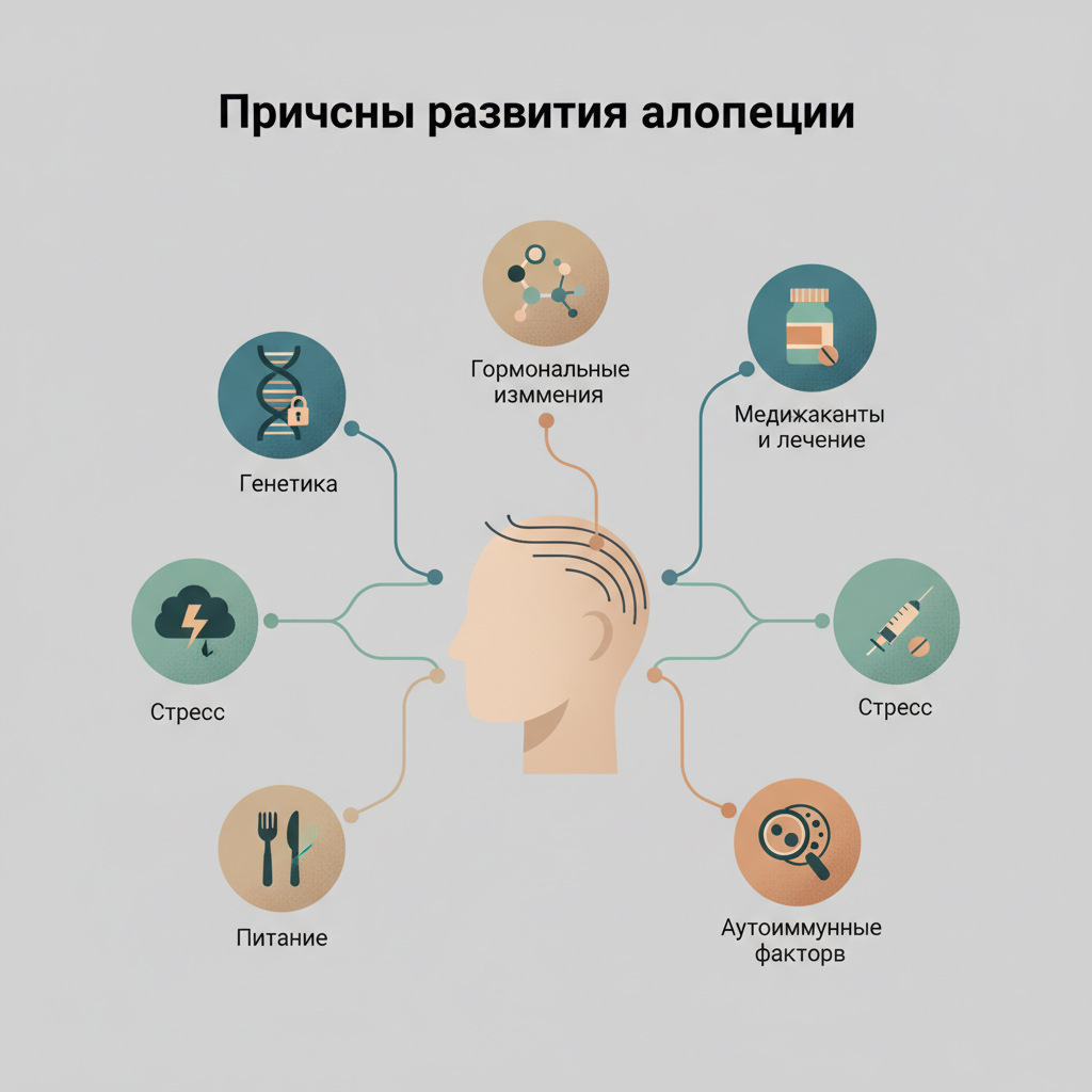 Причины развития алопеции — иллюстрация к статье «алопеция это»