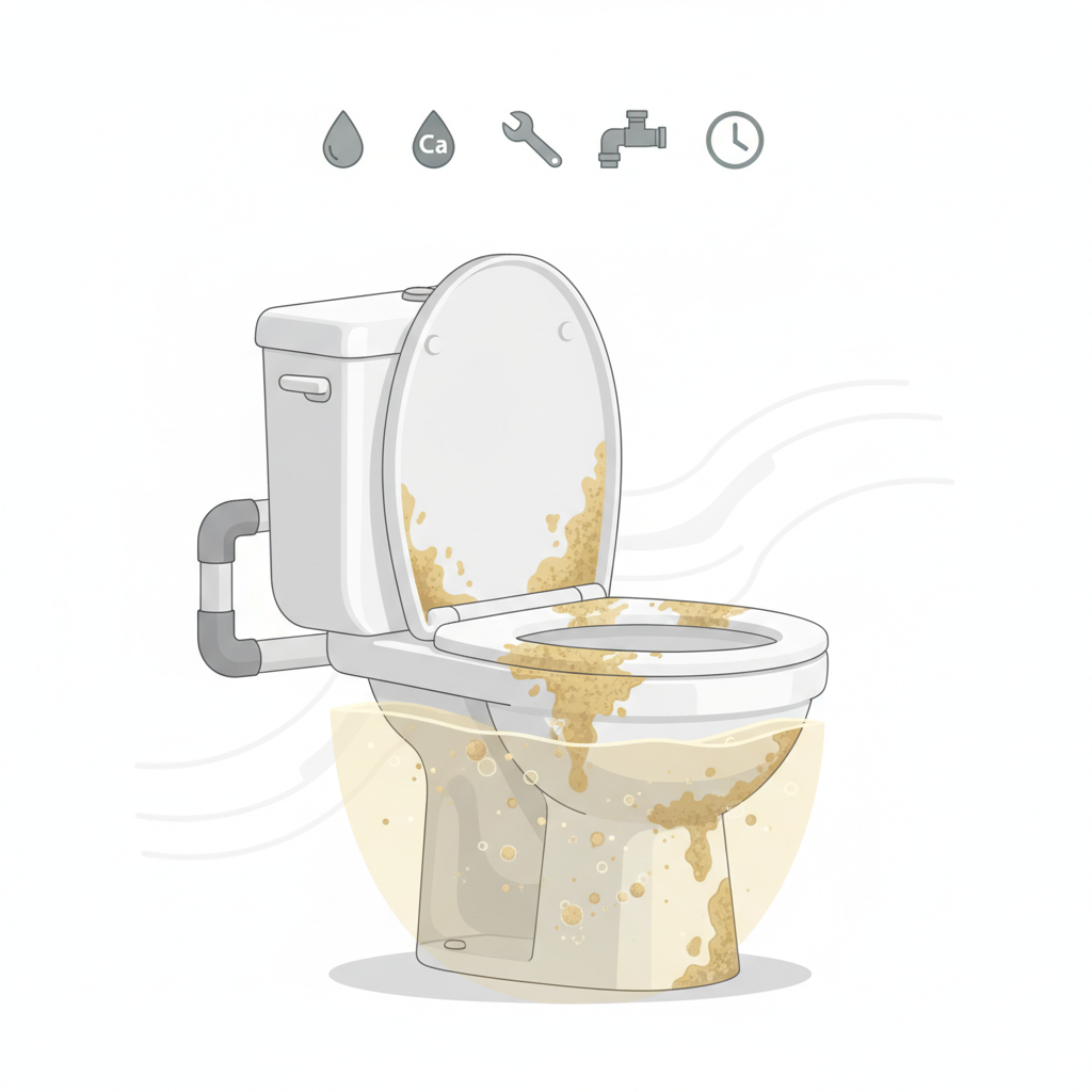 Чому унітаз жовтіє та з'являється наліт — иллюстрация к статье «Як відбілити унітаз»