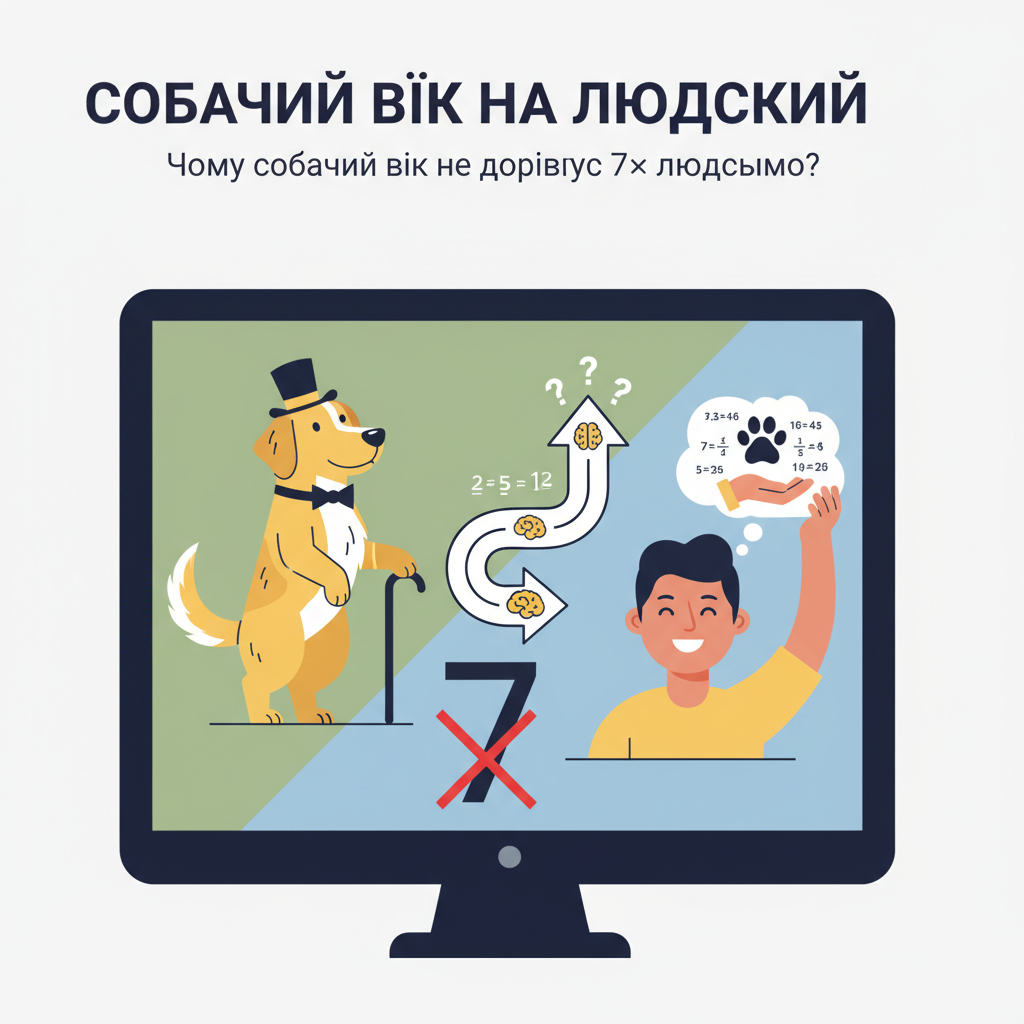 Вступ: Чому собачий вік не дорівнює 7× людському? — иллюстрация к статье «собачий вік на людський»