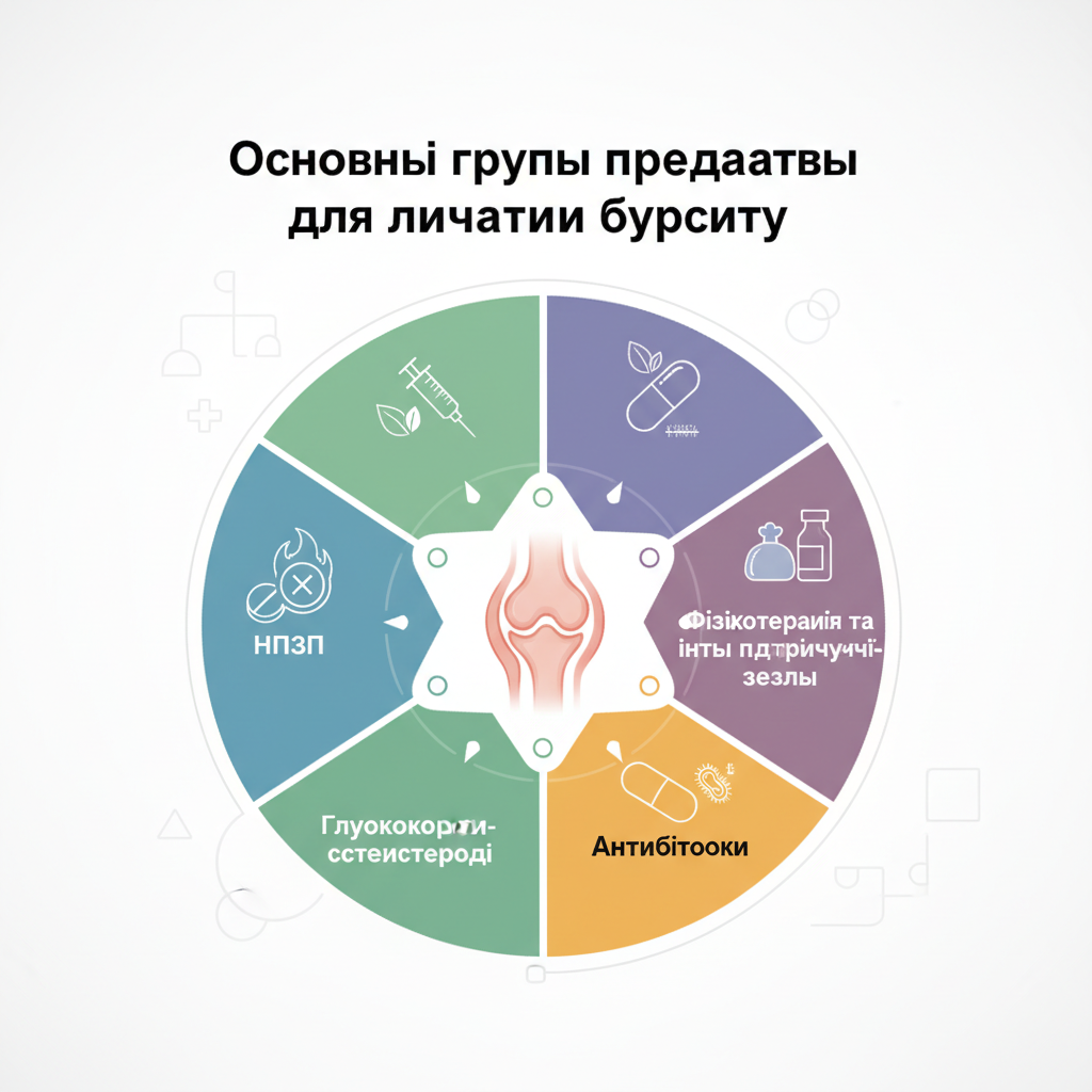 Основні групи препаратів для лікування бурситу — иллюстрация к статье «препарати для лікування бурситу»
