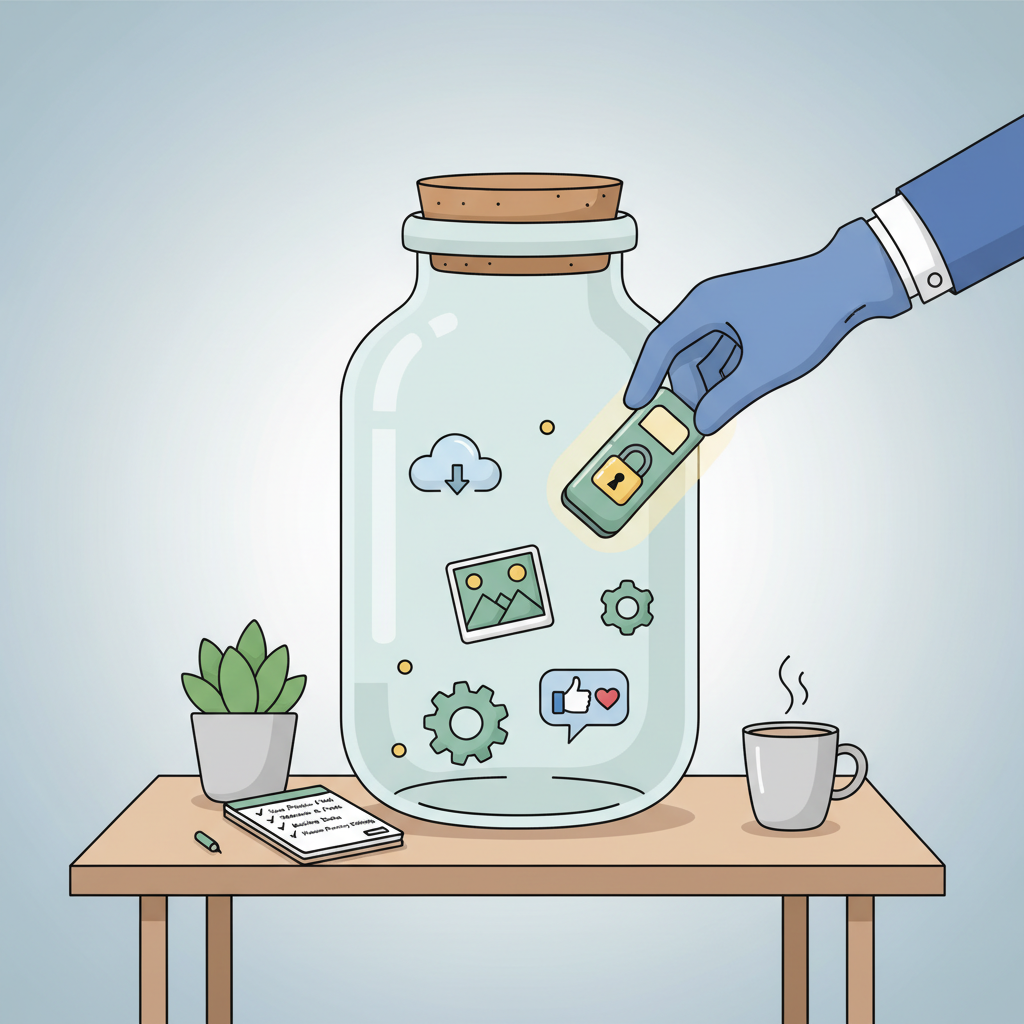 Подготовка перед удалением аккаунта — иллюстрация к статье «как удалить аккаунт фейсбук»