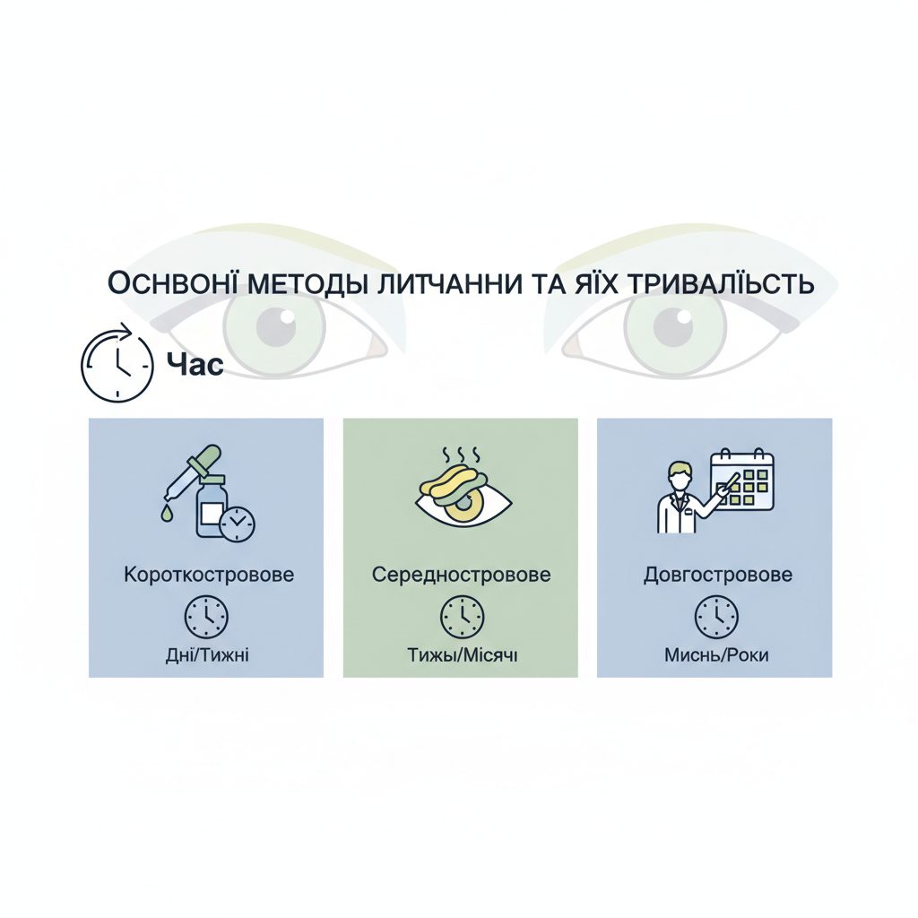 Основні методи лікування та їх тривалість — иллюстрация к статье «скільки часу лікується синдром сухого ока»