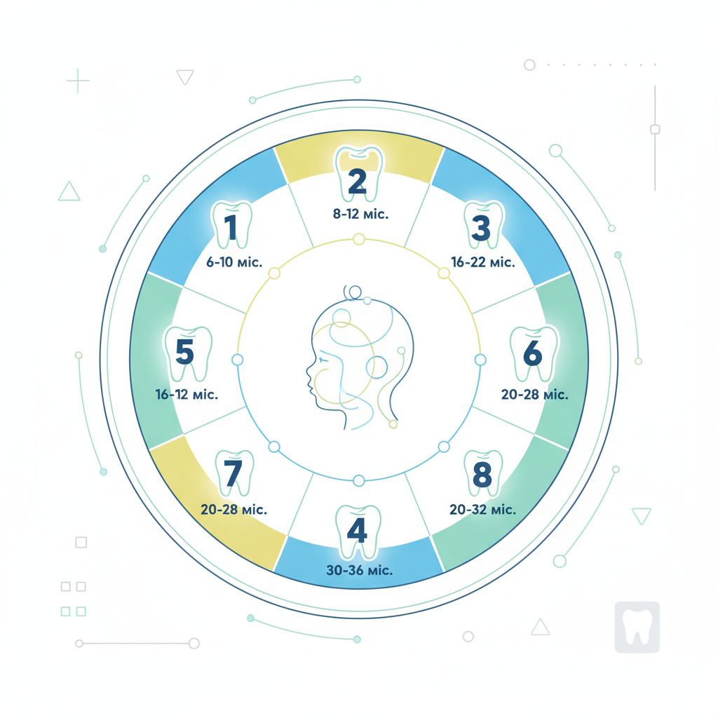 Схема прорізування молочних зубів: порядок і терміни — иллюстрация к статье «схема прорізування зубів»