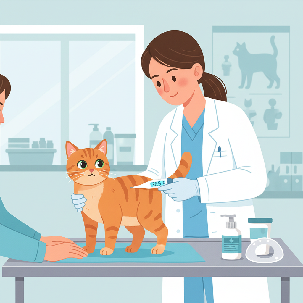 Як правильно виміряти температуру коту — иллюстрация к статье «температура тіла кота»