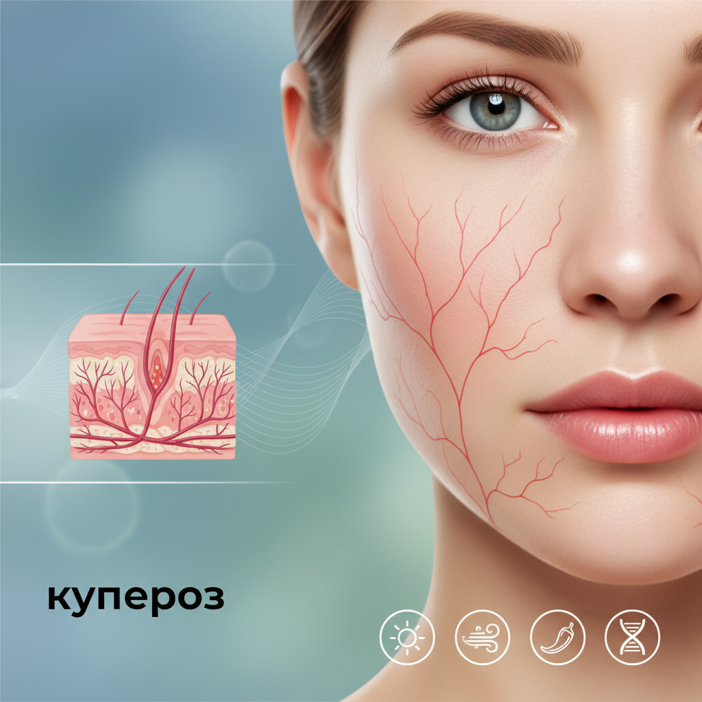 Что такое купероз на лице и почему он появляется — иллюстрация к статье «купероз на лице»
