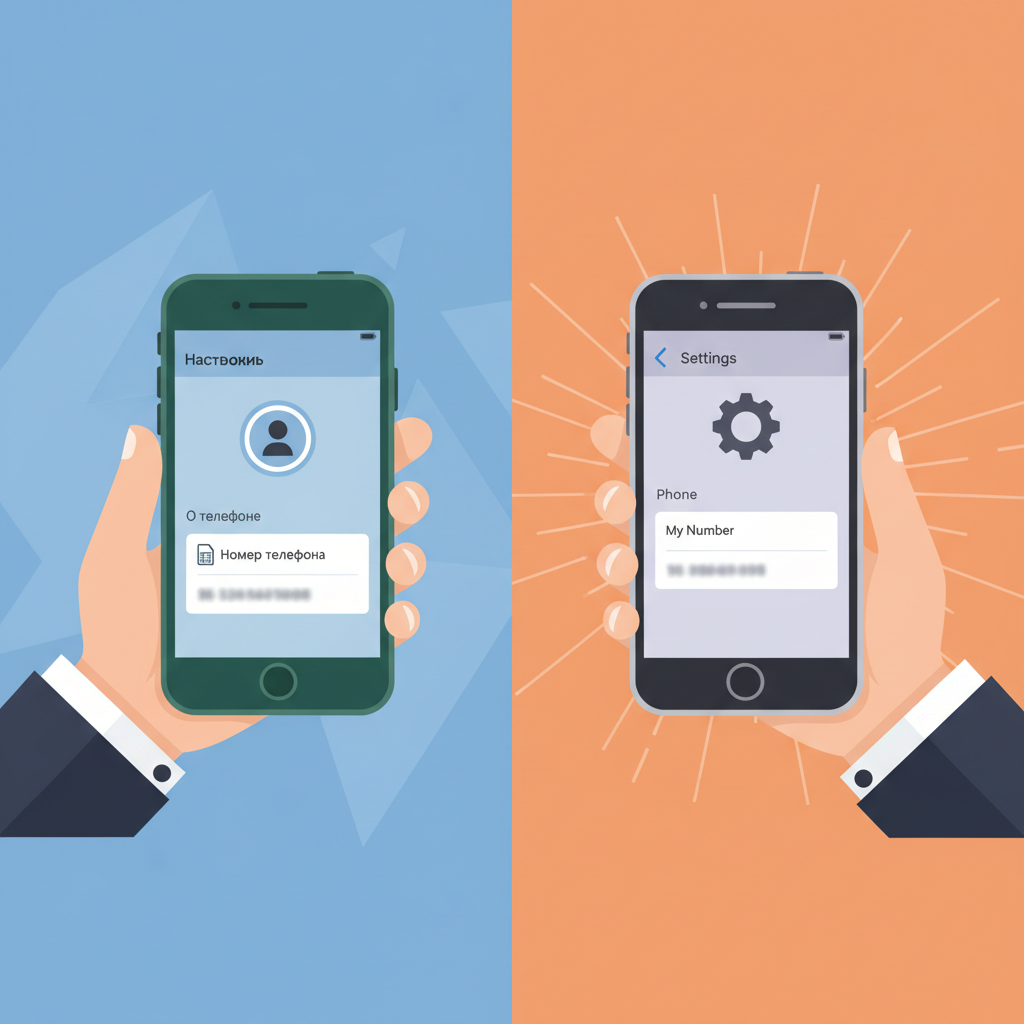 Способ 2: Проверьте настройки телефона на Android и iPhone — иллюстрация к статье «как узнать свой номер телефона киевстар»