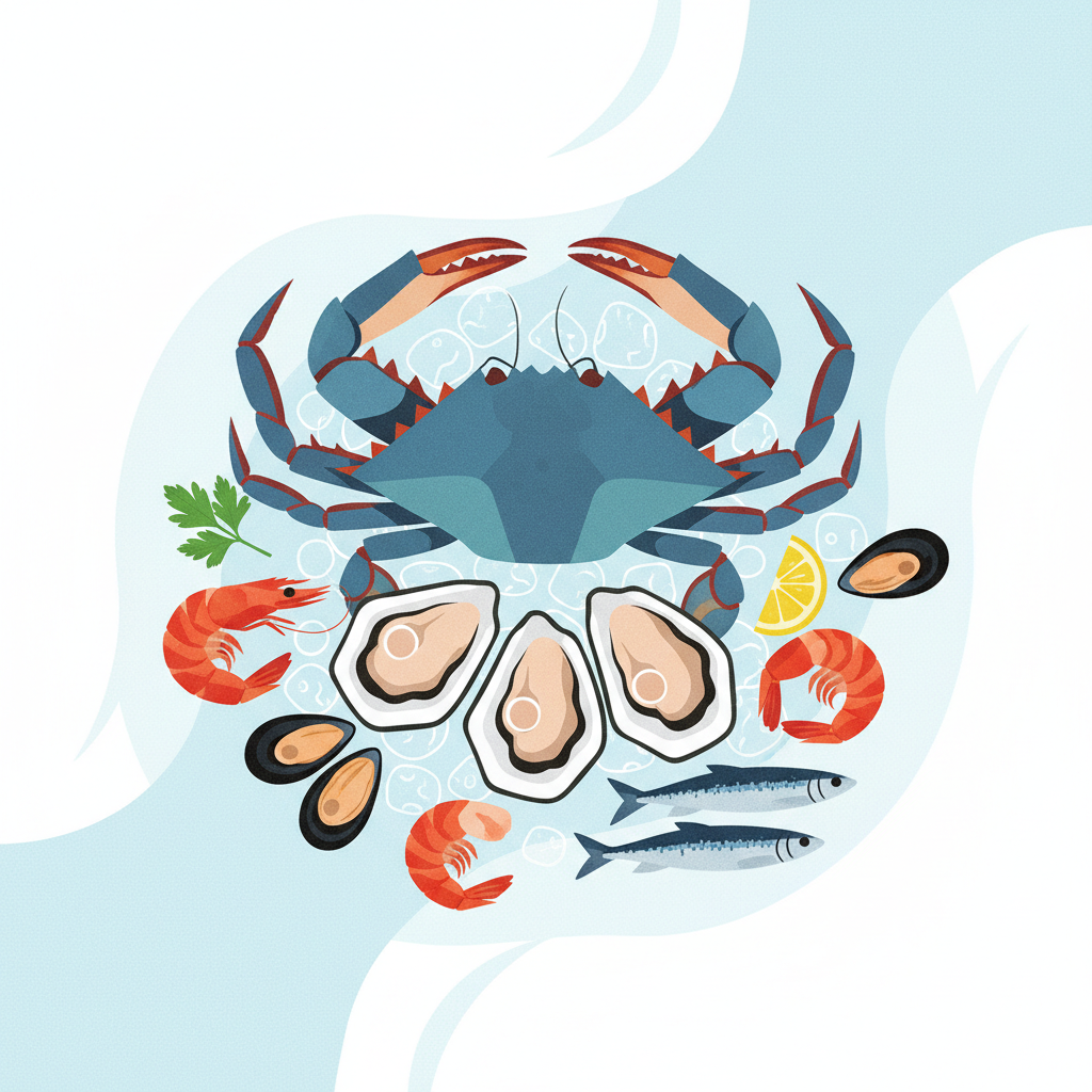 Морепродукти — абсолютні лідери за вмістом цинку — иллюстрация к статье «в яких продуктах є цинк»