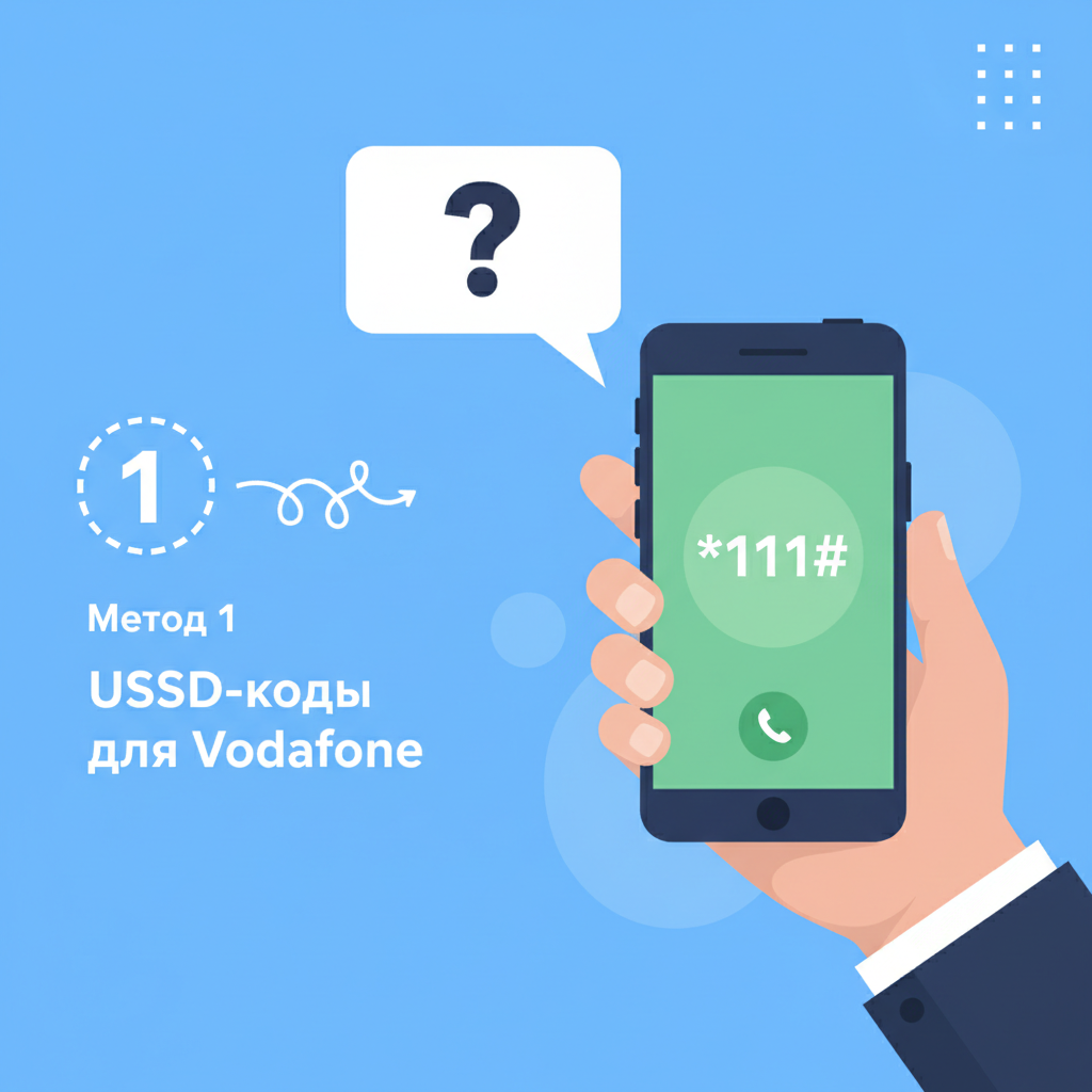 Способ 1: USSD-коды для Vodafone — самый быстрый метод — иллюстрация к статье «как узнать свой номер телефона водафон»
