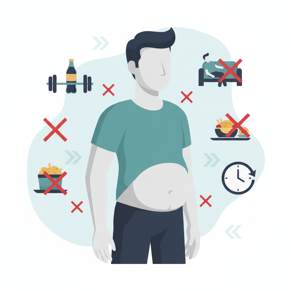 Ошибки, которых стоит избегать — иллюстрация к статье «как убрать живот мужчине»