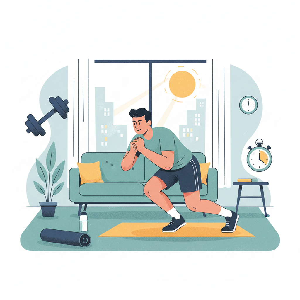 Тренировки дома: упражнения для сжигания жира — иллюстрация к статье «как убрать живот мужчине»