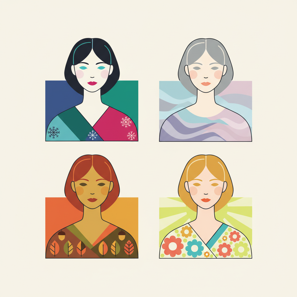 Четыре основных цветотипа: характеристики каждого — иллюстрация к статье «как определить свой цветотип»