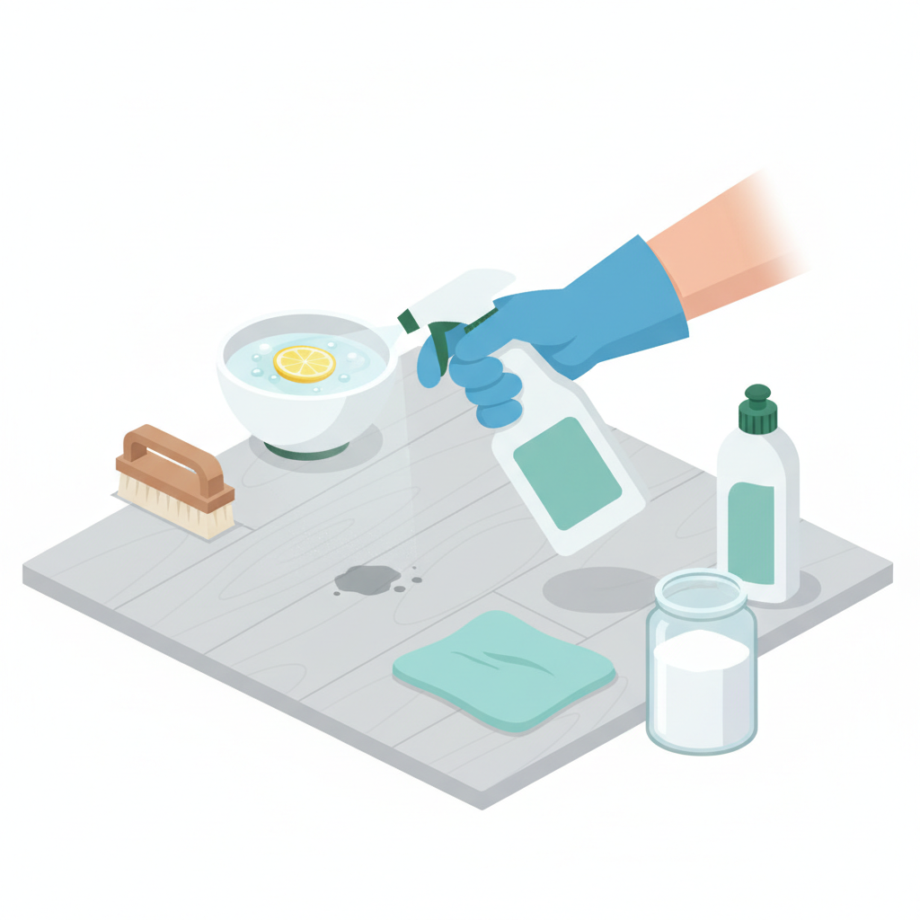 Базові засоби для очищення лінолеуму — иллюстрация к статье «Як прибрати плями з лінолеуму»