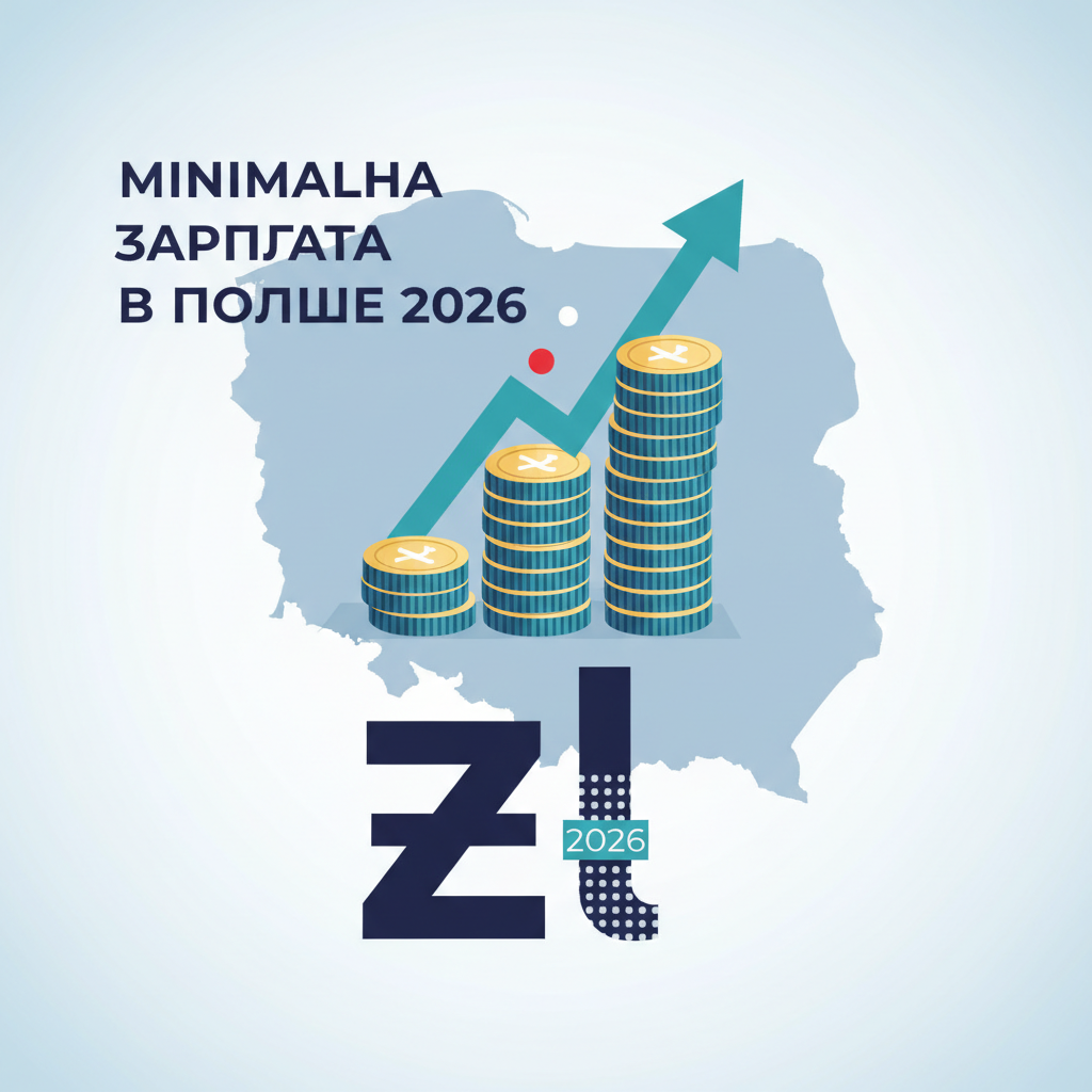 Минимальная зарплата в Польше 2026 — иллюстрация к статье «средняя зарплата в польше»