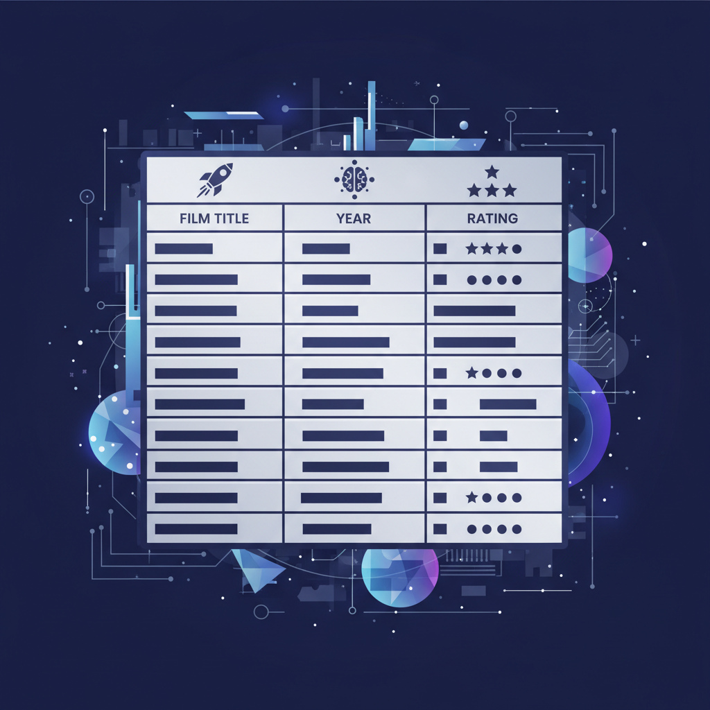 Таблиця порівняння топ-20 науково-фантастичних фільмів — иллюстрация к статье «наукова фантастика фільми ТОП 20»