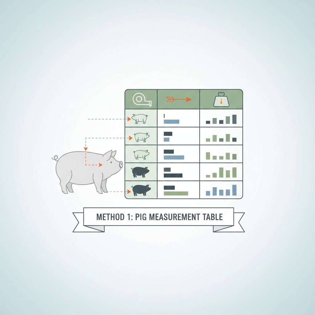 Метод 1: Таблиця виміру свиней — иллюстрация к статье «таблиця виміру свиней»