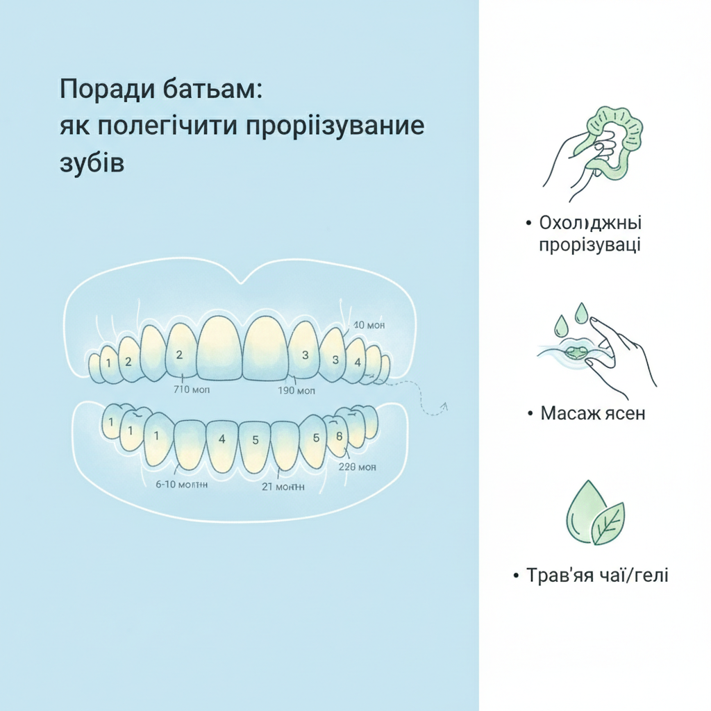 Поради батькам: як полегшити прорізування зубів — иллюстрация к статье «схема прорізування зубів»