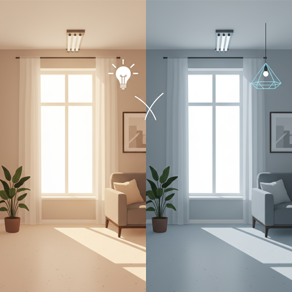 Вплив освітлення на вибір кольору — иллюстрация к статье «Як правильно вибрати колір лінолеуму»