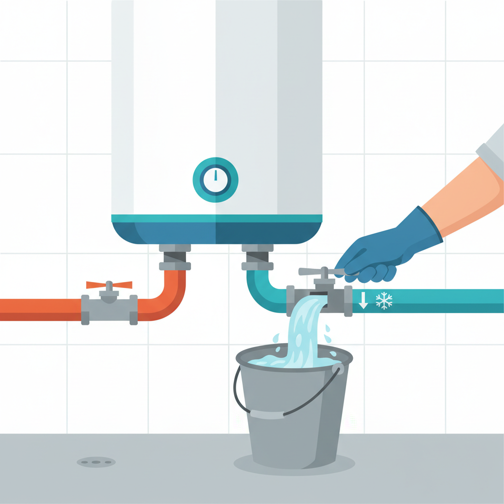 Спосіб 2: Злив через отвір холодної води — иллюстрация к статье «Як правильно злити воду з бойлера»