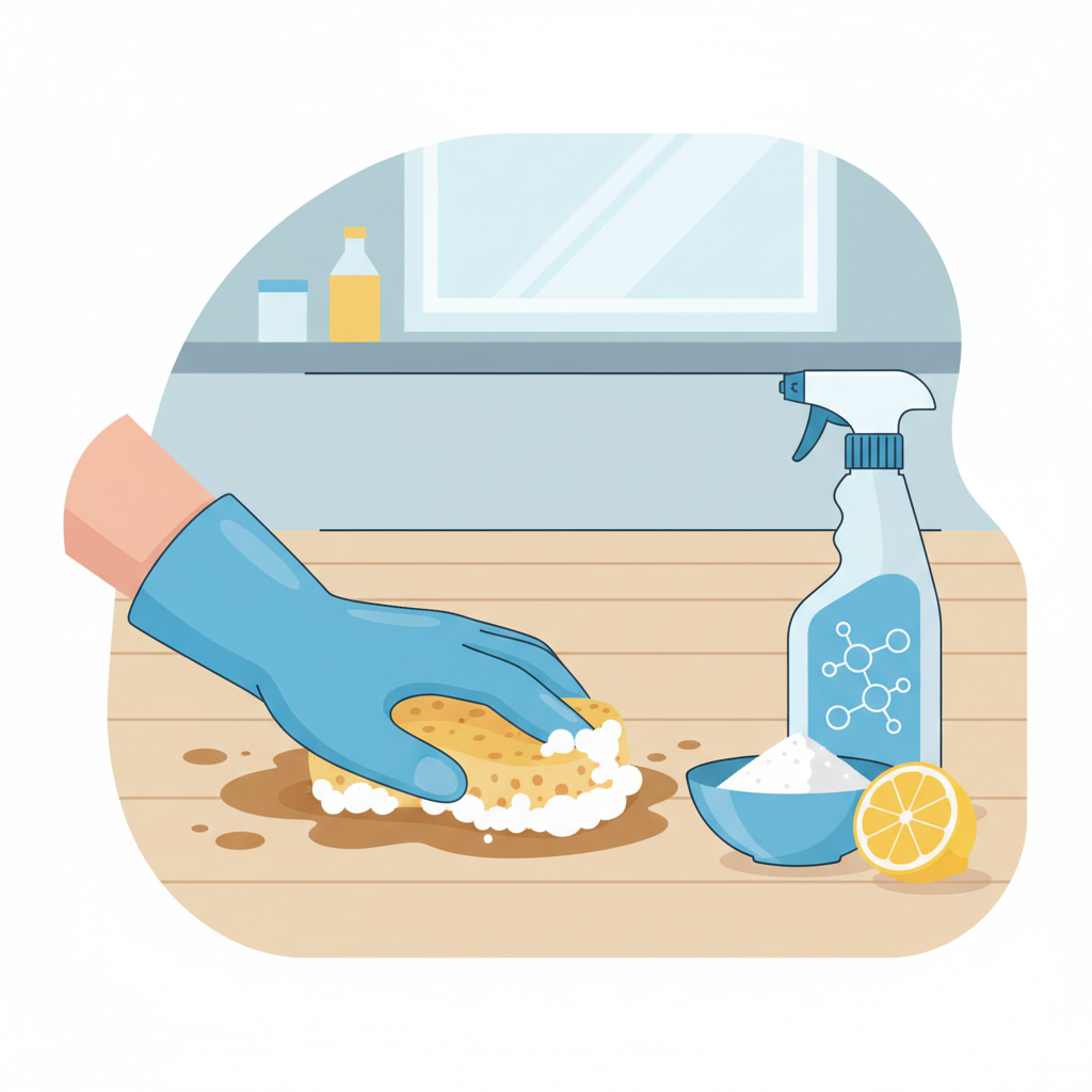 Видалення жирних плям і масла — иллюстрация к статье «Як прибрати плями з лінолеуму»