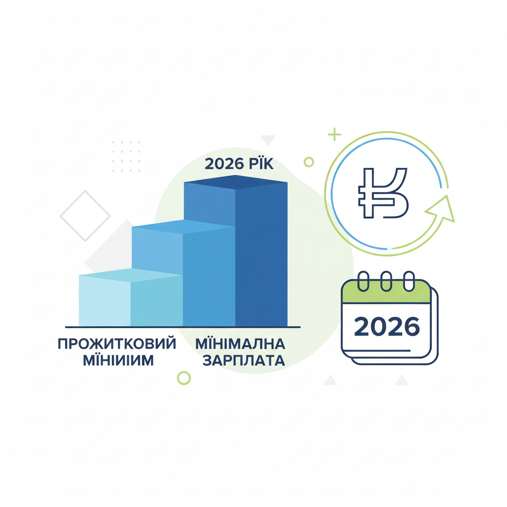 Минимальная зарплата и прожиточный минимум в 2026 году — иллюстрация к статье «какой налог на зарплату в украине»